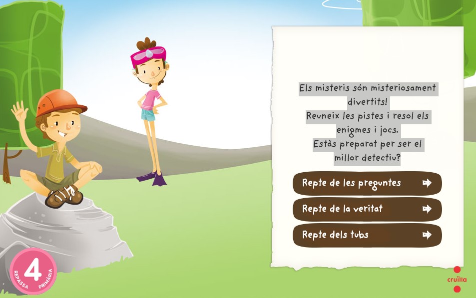 Imatge del joc interactiu del Quadern Vacances per a 4t de Primària